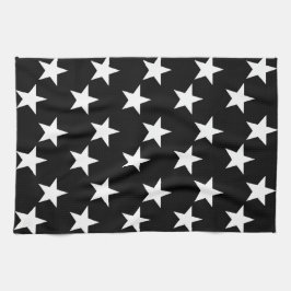 Schwarz-Weiß-Sterne-Druckküche Handtuch