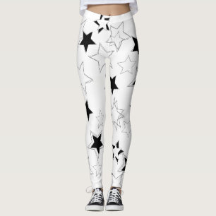 Schwarz & Weiß Sterne Leggings
