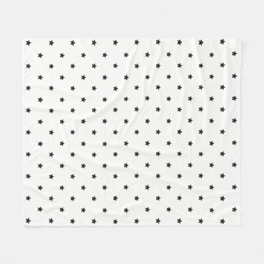 Schwarz-Weiß-Sterne-Muster Fleecedecke (Vorderseite (Horizontal))