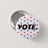 Schwarz-Weiß-Sterne-Muster patriotisch wählen Button (Vorne & Hinten)