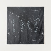 Schwarz-Weiß-Sternenhimmel Wandteppich (Vorderseite (Horizontal))