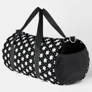 Schwarz-Weiß-Sternmuster Duffle Bag