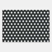 Schwarz-Weiß-Sternmuster Geschenkpapier Set (Vorderseite 2)