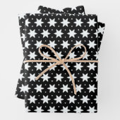 Schwarz-Weiß-Sternmuster Geschenkpapier Set (Beispiel)