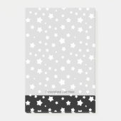 Schwarz-Weiß-Sternmuster Post-it Klebezettel (Vorderseite)