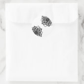 Schwarz-Weiß-Sticker Runder Aufkleber (Tasche)