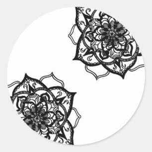 Schwarz-Weiß-Sticker Runder Aufkleber