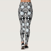 Schwarz-Weiß-Stiefmütterchen-Design, Leggings (Rückseite)