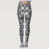 Schwarz-Weiß-Stiefmütterchen-Design, Leggings (Vorderseite)