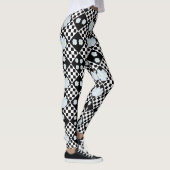 Schwarz-Weiß-Stiefmütterchen-Design, Leggings (Rechts)