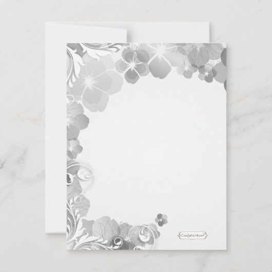 Schwarz-Weiß-Stiefmütterchen und Wirbel feierliche Einladung (Rückseite)