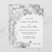 Schwarz-Weiß-Stiefmütterchen und Wirbel feierliche Einladung (Vorne/Hinten)