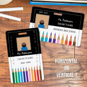 Schwarz-Weiß-Stifte Horizontale Lehrer-Abzeichen Ausweis