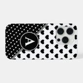 Schwarz-Weiß-Stil, benutzerdefinierte Monogramm iPhone Hülle (Rückseite (Horizontal))