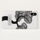 Schwarz-Weiß-Stilbaum und Name Case-Mate iPhone Hülle (Rückseite (Horizontal))