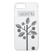 Schwarz-Weiß-Stilbaum und Obst modern Case-Mate iPhone Hülle (Rückseite)