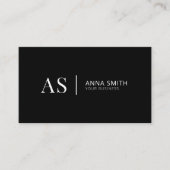 Schwarz-Weiß-Stilftige Monogram-Moderne Visitenkarte (Vorderseite)