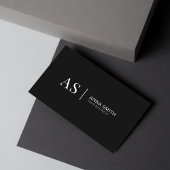 Schwarz-Weiß-Stilftige Monogram-Moderne Visitenkarte