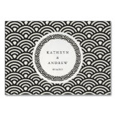 Schwarz+Weiß Stilisierte Waves Flat Place Name Car Tischnummer (Rückseite)