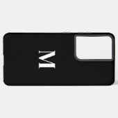 Schwarz-weiß Stilvolle Elegant Individuelle Name M Samsung Galaxy Hülle (Linke Seite)
