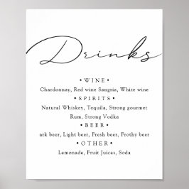 Schwarz-Weiß. Stilvolle kalligraphische Hochzeitsk Poster