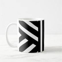 Schwarz-Weiß-Stipes/Abstrakte klassische Tasse
