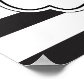 Schwarz-Weiß-Stirn-Rosa Blütendusche Schild (Ecke)