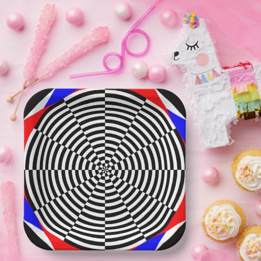 Schwarz-Weiß-Strahlung von Kenneth Yoncich Pappteller (Party)