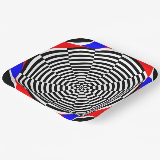 Schwarz-Weiß-Strahlung von Kenneth Yoncich Pappteller (Gewinkelt)