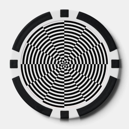 Schwarz-Weiß-Strahlung von Kenneth Yoncich Pokerchips (Vorderseite)