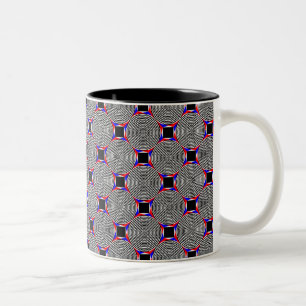 Schwarz-Weiß-Strahlung von Kenneth Yoncich Zweifarbige Tasse
