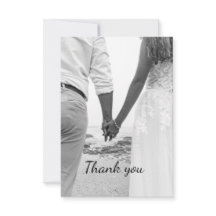 Schwarz-Weiß Strand Hochzeit danke