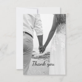 Schwarz-Weiß Strand Hochzeit danke