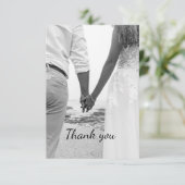 Schwarz-Weiß Strand Hochzeit danke (Stehend Vorderseite)