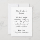 Schwarz-Weiß Strand Hochzeit danke (Rückseite)