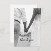 Schwarz-Weiß Strand Hochzeit danke (Vorne/Hinten)