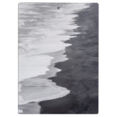 Schwarz-Weiß-Strand landschaftlich Klemmbrett (Rückseite)