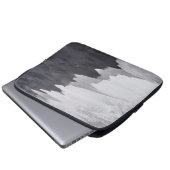 Schwarz-Weiß-Strand landschaftlich Laptopschutzhülle (Vorne Knopf)