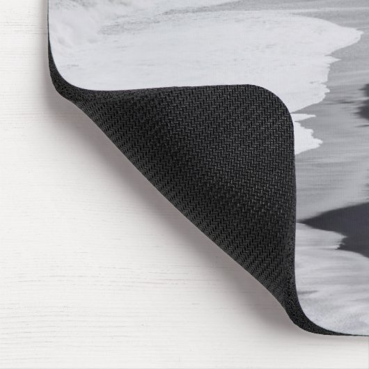 Schwarz-Weiß-Strand landschaftlich Mousepad (Ecke)