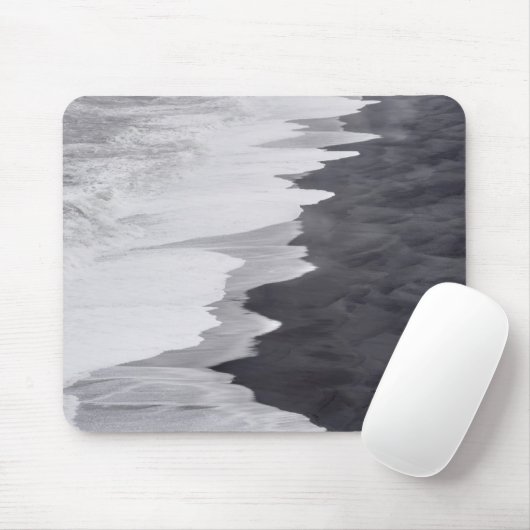 Schwarz-Weiß-Strand landschaftlich Mousepad (Mit Mouse)