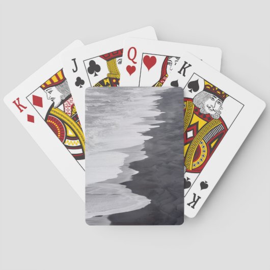 Schwarz-Weiß-Strand landschaftlich Spielkarten (Rückseite)