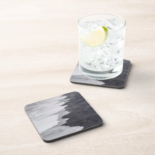 Schwarz-Weiß-Strand landschaftlich Untersetzer (Rechte Seite)