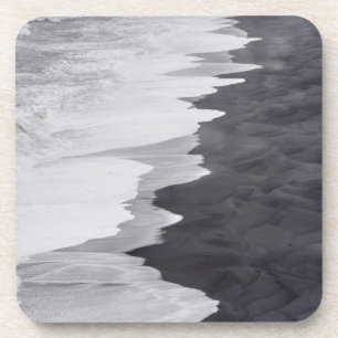 Schwarz-Weiß-Strand landschaftlich Untersetzer
