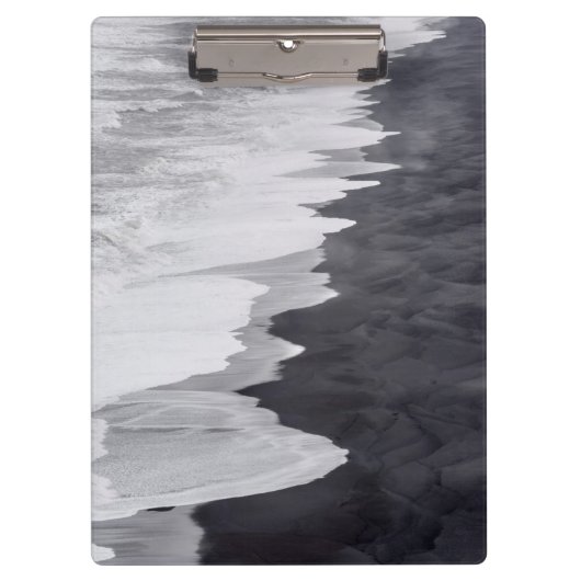 Schwarz-weiß-Strandszene Klemmbrett (Vorderseite)