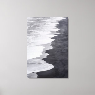 Schwarz-weiß-Strandszene Leinwanddruck