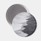 Schwarz-weiß-Strandszene Magnet (Vorderseite/Rückseite)
