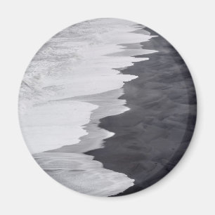 Schwarz-weiß-Strandszene Magnet