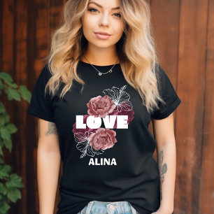 Schwarz-Weiß-Streetwear-LIEBE T - Shirt