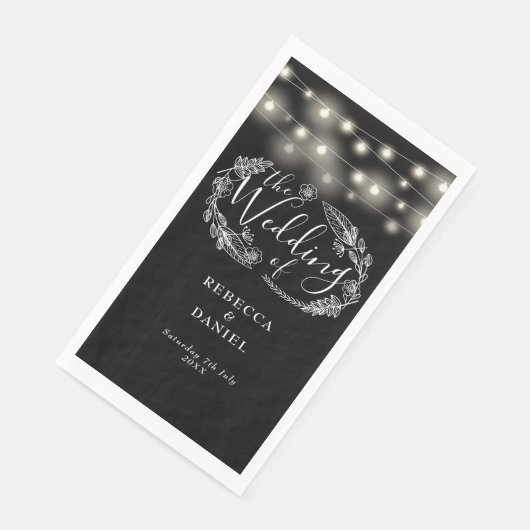 Schwarz-Weiß-Streichellichtblumen Serviette (Ecke)