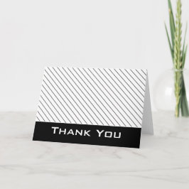 Schwarz/Weiß Streifen 2 Danke Grußkarte